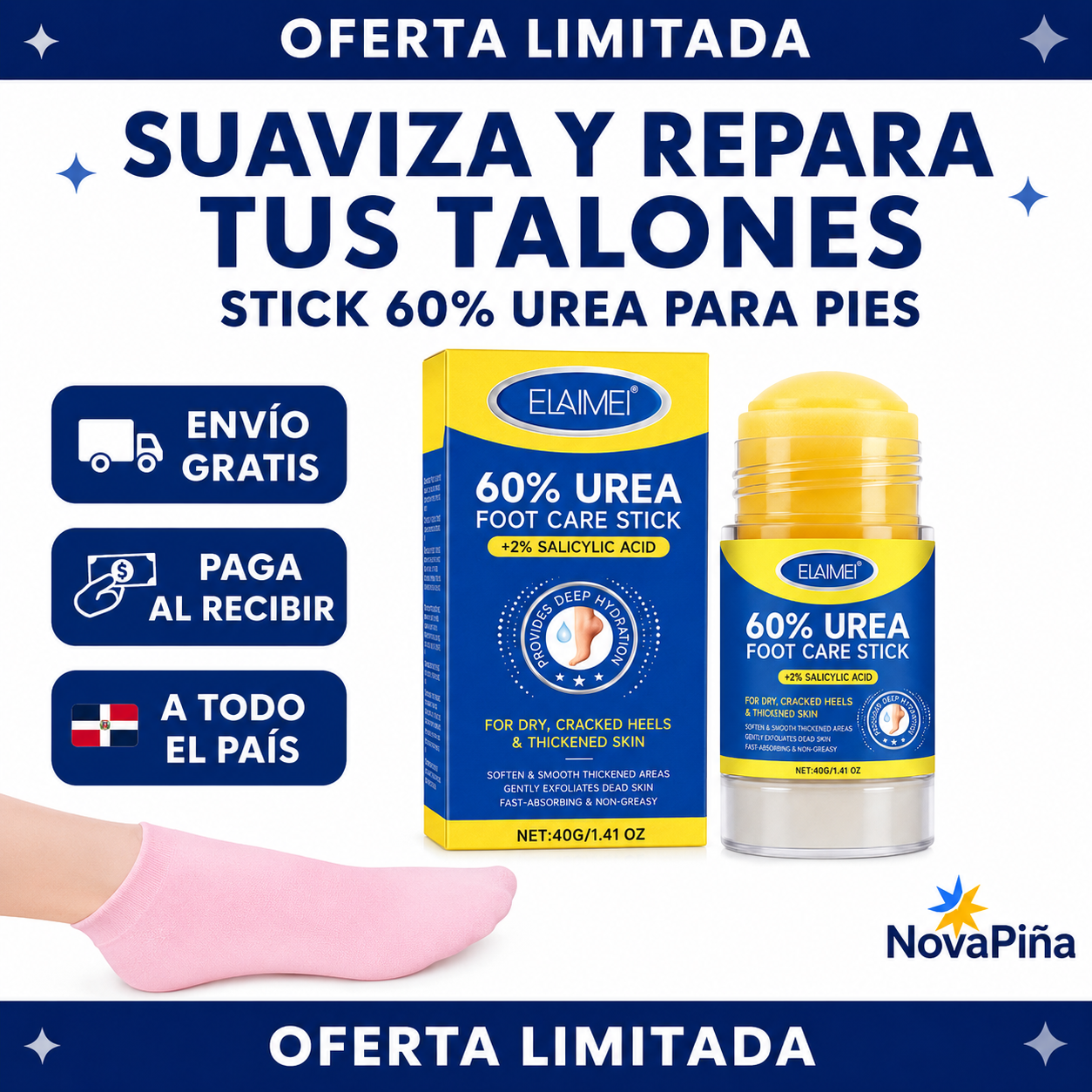 Reparador de Talones Pies Suaves y Libre de Grietas