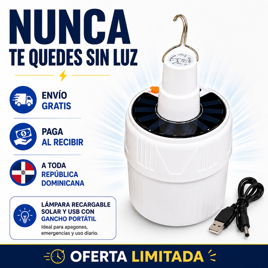 Lámpara Solar de Emergencia Recargable